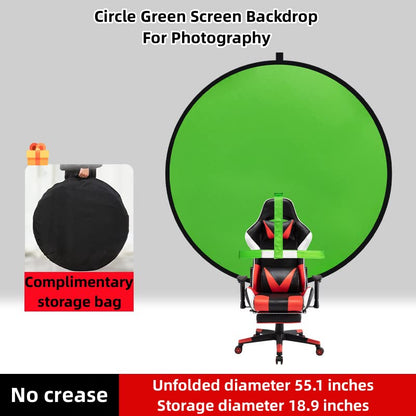 Portable Green Screen Chair 55.1in – Double Sided Foldable Greenscreen Backdrop with Stand, Chroma Key for Streaming Games, Zoom Calls, Photography - size: 55.1×55.1 inches