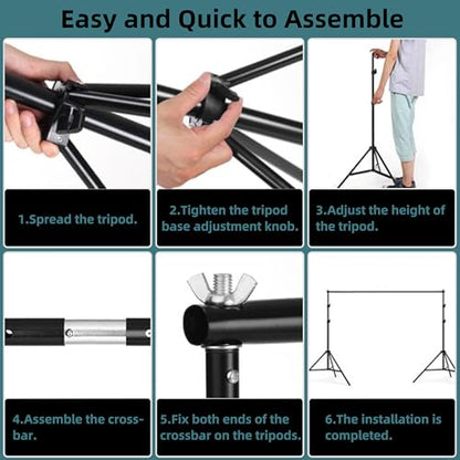 Backdrop Stand 10x7ft(WxH) Photo Studio Background Stand Support System Backdrop Support Kit, for Photography, Advertising Display, Parties Decoration - size: 10x7ft(WxH)