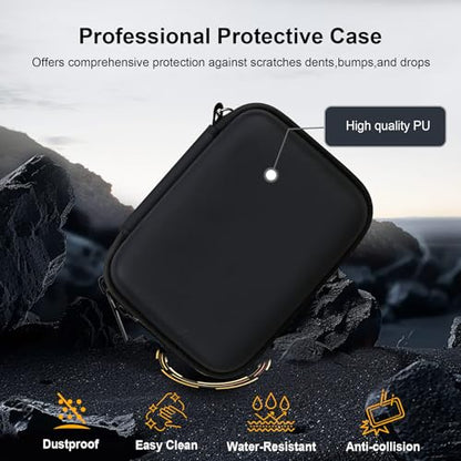 RAIALL Carrying Case for Canon PowerShot ELPH 360 HS A/IXY 650/ Canon IXUS 285 HS/Sony DSCW830/ CAMKORY/VAHOIALD Digital Camera, Vlogging Camera Travel Bag, Mesh Pocket for Batteries, Black - color: Black
