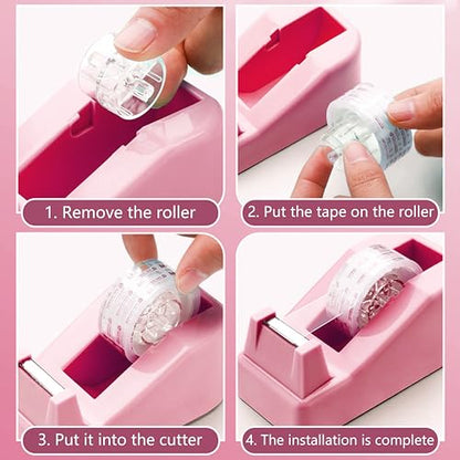 Pink Office Supplies, Pink Desk Accessories, Stapler, Staple Remover, Tape Holder, Pen Holder, Ballpoint Pen, Scissor, Binder Clips, Paper Clips and 1000pcs Staples. - color: Pink