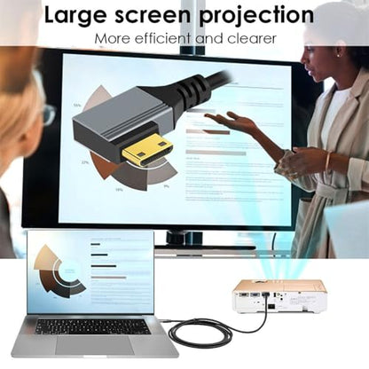Cable Mini HDMI 2.1 Male to HDMI Male 8K 60hz Stretch Coiled Cable Left Angled 90 Degree for HDTV Computer Laptop Monitor - style: Mini HDMI Left Angled