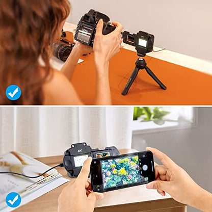 JJC Photo Slide and Film Digitizing LED Light Kit with 35mm Film Strips and Slides Holder, 10-Levels Brightness Shoe Mount LED Backlight for Photo Negatives Scanning Copying - size: LED Light Only