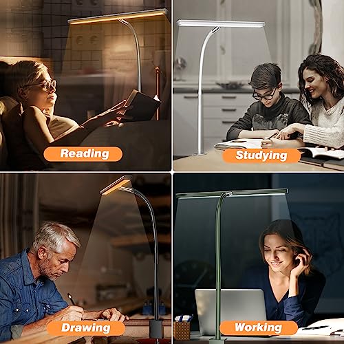 Airlonv LED Desk Lamp with Clamp, Dimmable Task Light for Home Office - color: White, size: Standard