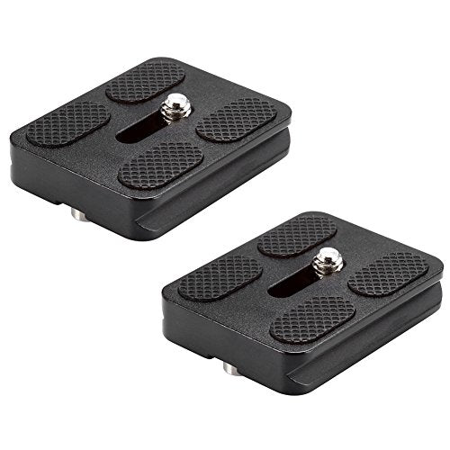 Neewer Pack of 2 PU-50 50 mm Universal Metal Quick Release Plate with 1/4 Inch Screw, Compliant with Standard for Camera Tripod Ball Joint (Black) - style: QS-PU50(2-Pack)