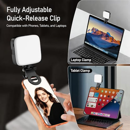CYNOVA Magnetic RGB Video Light with Mini Desktop Tripod | Portable LED Camera Light 3000–9000K, 126 LEDs, Rechargeable Mini Panel for Vlogging, Live Streaming, Photography
