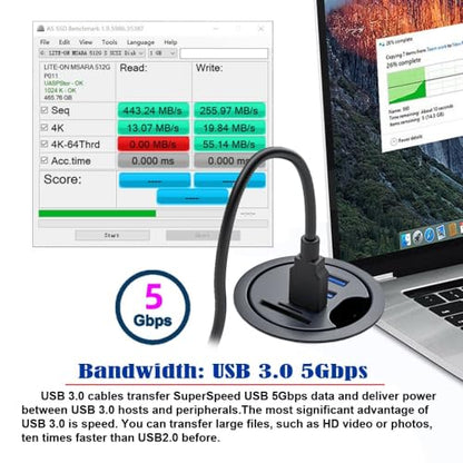 CY USB 3.0 Hub SD TF USB-C 2 Port USB 60mm Desk Grommet Splitter Dock Station Micro-SD Card Reader for Desktop PC - style: 2USB+SD+TF+USBC