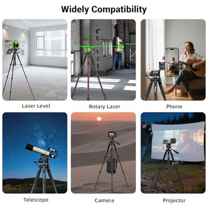 Huepar Tripod 50-inch Extendable Height Tripod Use with Laser Level, Point Lasers, Lazer Distance Measures, 1/4" and 5/8" Thread Mount for for Varieties Tools, Outdoor and Indoor T13A - size: 50-Inch