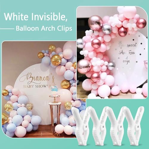 Rosellas 6 Pack 4" Balloon Arch Clips, Plastic Spring Clamps Heavy Duty, Backdrop Clips for Valentine's Day Balloon Arch, Tablecloth Clip, Backdrop Stand, Wedding Photography Studio Decoration