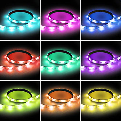LED Strips Lights USB Powered Rainbow Chasing RGB LED Lights Strip LED TV Backlight Strip with 17-Key RF Remote Color Changing Strip Lights Waterproof IP65 LED Rope Lights LED Lights 2M 6.54FT - size: Dream Color+6.56FT/2M