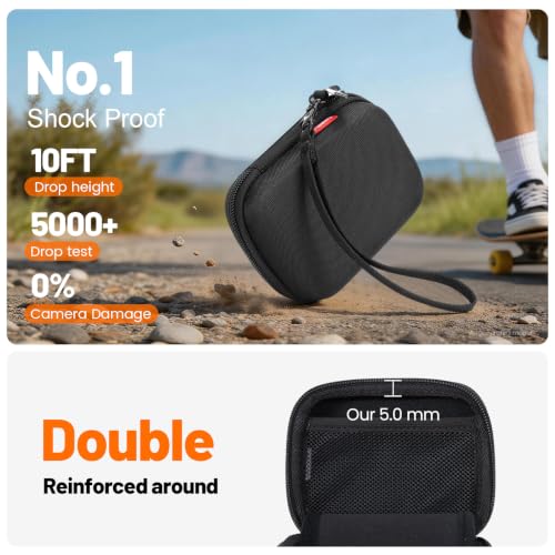 Cwatcun Carrying & Protective Case for Digital Camera, Small Camera Pouch for AbergBest 2.7" LCD Kodak Pixpro/Canon PowerShot ELPH 180/190 / DSCW830 Travel Cameras, Waterproof Shockproof Case - Black - color: Black