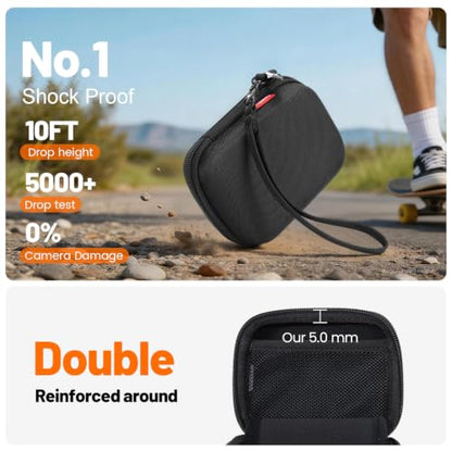 Cwatcun Carrying & Protective Case for Digital Camera, Small Camera Pouch for AbergBest 2.7" LCD Kodak Pixpro/Canon PowerShot ELPH 180/190 / DSCW830 Travel Cameras, Waterproof Shockproof Case - Black - color: Black