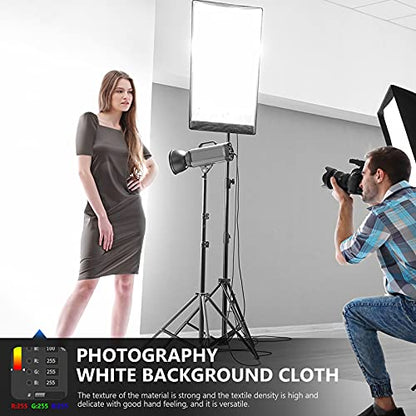 NEEWER 10 x 12FT / 3 x 3.6M PRO Photo Studio Premium Polyester Collapsible Backdrop Background for Photography, Video and Television (Backdrop ONLY) - White - color: White, size: 10 x 12 ft