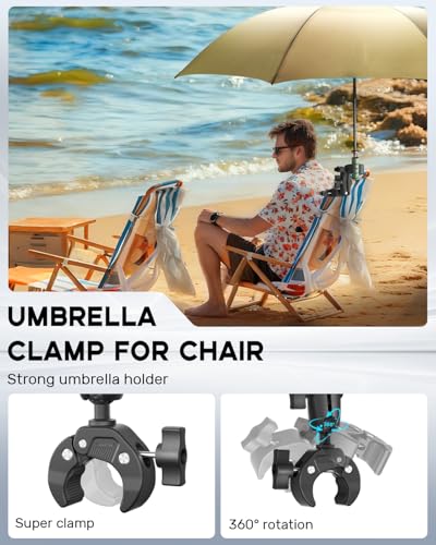 Double Super Clamp Mount Umbrella Clamp Motorcycle Camera Pole Mount Desk Holder Accessories