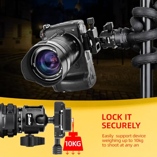 Zeadio Mini Ball Head, All Metal 360° Rotatable Panoramic Tripod Head with Arca Swiss Quick Release Plate, Compact Camera Mount for DSLR Cameras, Monopod, Tripod, Vlogging etc - style: Arca Version