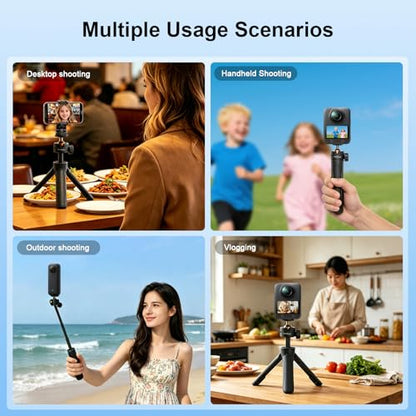 Extendable Mini Camera Quick Release Tripod, One Click Quick Open Desktop Stand for DJI Osmo Pocket 4/3, 360° Ball Head Vlog Travel Selfie Stick Handle Grip for DSLR DJI Osmo Action - color: T1016