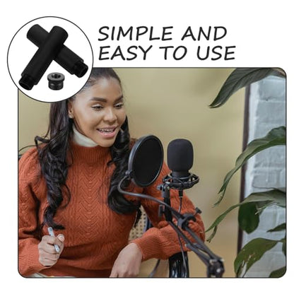 Microphone Extension Tube and Mic Arm Stand Extension Rod Set 5/8” to 3/8” Adapter Kit for Live Streaming and Recording with Desk Stand Compatibility