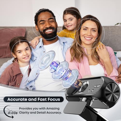 1080P HD Webcam with Microphone, Privacy Cover, Wide-Angle Lens, Plug & Play USB Webcam for Laptop, Desktop, PC, Mac, Zoom, Skype, Streaming (Glossy Black)