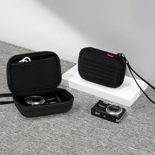 Cwatcun Carrying & Protective Case for Digital Camera with 2 Carrying Ways, Hardshell Lightweight Small Camera Sling Case Compatible with KODAK PIXPRO/Canon PowerShot/Sony DSCW800 DSCW830 - color: Black03