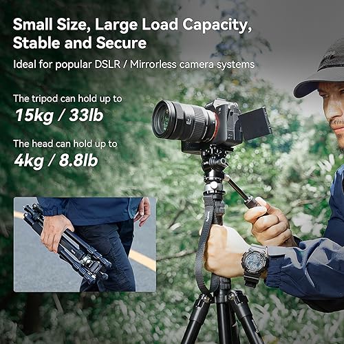 SmallRig CT180 Video Tripod, 72" Camera Tripod Monopod with Fluid Head, Aluminum Camera Tripod, 360° Panorama Fluid Head for Travel, Video, Live Streaming, Vlogging- 3760B