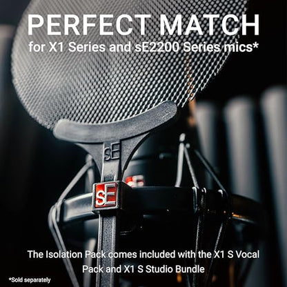 sE Electronics Isolation Pack with Integrated Metal Microphone Pop Filter & Microphone Shock Mount - Compatible with sE X1 Series or sE2200 Series Mics