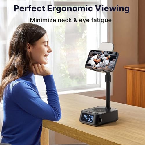 ASEAT Gifts for Men Women, Adjustable Phone Stand Bluetooth Speaker, Birthday Gifts Him Husband, Phone Holder for Kitchen Desk Bedroom, Cool Tech Gadget for Dad Mom Boyfriend, Christmas Ideal