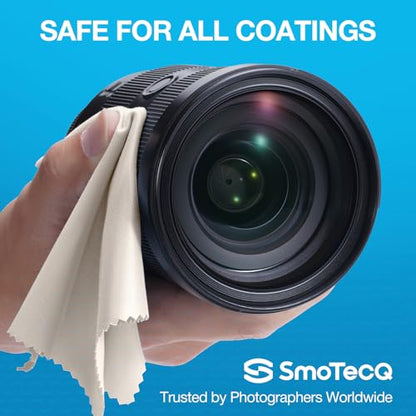 SmoTecQ 32 Pack Microfiber Cleaning Cloths for Glasses (Individually Wrapped) - Premium Optical Lens Cleaner for Screens, iPhone, iPad, Camera & Eyeglasses - Washable & Lint Free (Black & Grey) - color: 32 Pack – Black + Grey