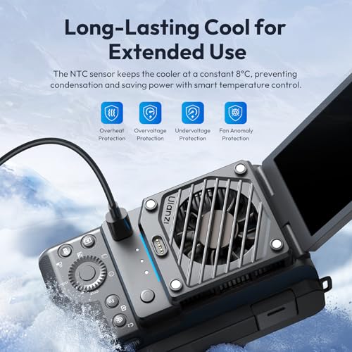 ULANZI CU01 Camera Cooler Kit, for DSLR & Mirrorless, Semiconductor Cooling Fan: 3000mAh Magnetic Rechargeable Battery, 3 Speeds, Auto Temp Control for Video Recording (Battery+Cooler)