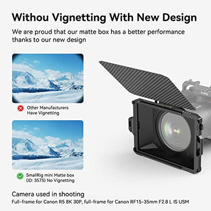 SmallRig Mini Matte Box Lite with Carbon Fiber Top Flag, Compatible with 67mm/ 72mm/ 77mm/ 82mm Lenses for DSLR and Mirrorless Camera - size: Mini Matte Box Lite