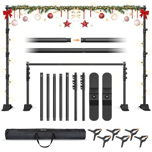 Forlogic 10x8ft Banner Backdrop Stand Kit，Heavy Duty Adjustable Photo Background Stand Step and Repeat Backgdrop Frame for Photography，Party，Trade Show