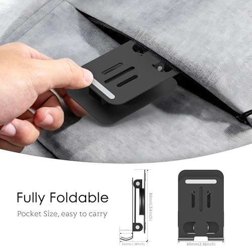 Metal Cell Phone Stand for Desk, Multi-Angel Adjustable 360° Rotation Non-Slip and Foldable Mobile Phone Stand, Compatible with iPhone 17 16 Pro Max and All Smartphones, Black - color: Black