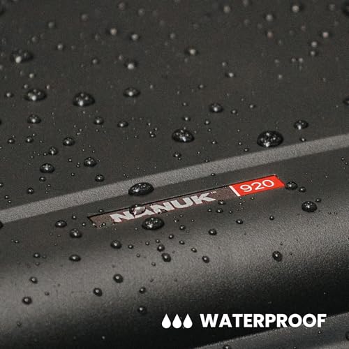 NANUK 920 Hard Case – Waterproof Travel Hard Case with Customizable Cubed Foam, 16.7” x 13.4” x 6.8”, Dustproof & Impact-Resistant, Airline Carry-On Approved – Black | IP67 Waterproof Nk-7 Resin Shell, Powerclaw Latches, Pick-and-Pluck Foam Included, 16.7