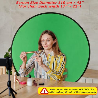 Cosmos 1 Pc Green Screen Backdrop 43 in / 110 cm Diameter Foldable Portable Photography Background Green Screen Chroma Key Backdrop for Photography Photo Video Studio, Live Streaming, Video Meeting - color: Green Screen