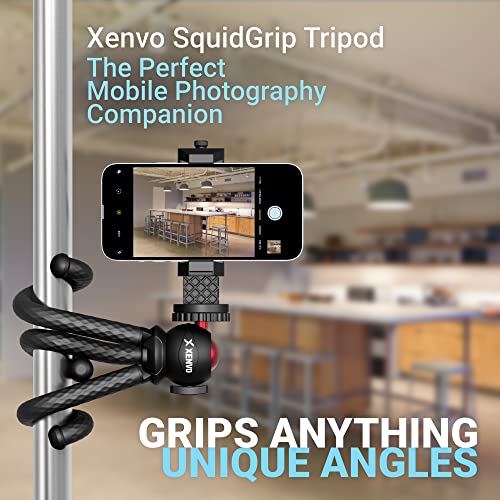Xenvo SquidGrip Flexible Cell Phone Tripod and Portable Action Camera Holder - Compatible with iPhone, GoPro, Android, Samsung, Google Pixel and All Mobile Phones Red