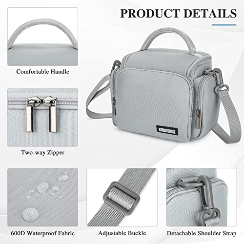 G-raphy Camera Bag Case DSLR SLR Crossbody Sling Photography Bags for Nikon Canon Sony DSLR SLR Mirrorless with Removal Straps(Parma Grey) - color: Parma Grey