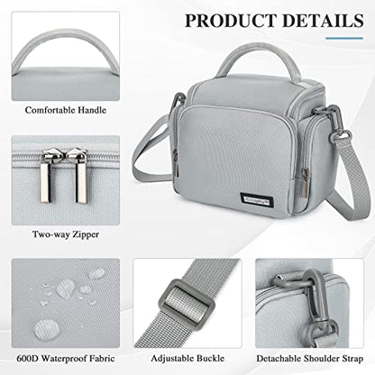 G-raphy Camera Bag Case DSLR SLR Crossbody Sling Photography Bags for Nikon Canon Sony DSLR SLR Mirrorless with Removal Straps(Parma Grey) - color: Parma Grey