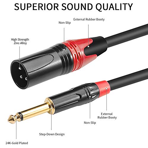 Dual 1/4 inch to XLR Male Y Splitter Cable,Male XLR to Dual 6.35mm TS Mono Plug Microphone Audio Converter Adapter - 10 feet - size: 10 Feet