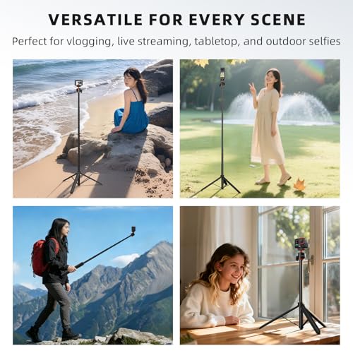 Tripod for Insta360 X5 ACE Pro 2, 55” Selfie Stick Quick Release Extension Rod Table Desk Portable Handle Grip Stand with Cold Shoe for Insta 360 X5, ACE Pro 2, X4 Air Accessories