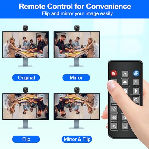 4K Webcam for PC, PDAF Streaming Camera with Dual Noise-reducing Mics, Fast Auto Focus, Auto Light Correction, 5x Zoom, 8MP USB Webcam with Privacy Cover, Plug and Play, for Switch 2/ Zoom/Teams/Meet