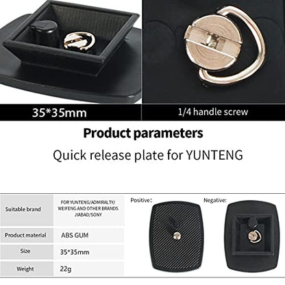 2 Pack Quick Release Plate Camera Tripod Adapter Compatible with 60" Tripod, VCT668 ST666 690 (1.38 * 1.38Inch/35 * 35mm) - color: 1.38*1.38Inch/35*35mm