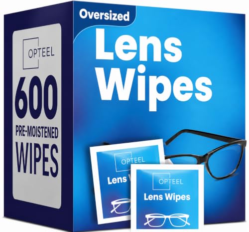 OPTEEL Lens Wipes for Eyeglasses - Pre-moistened Eyeglass Lens Cleaning Wipes - 600 Lens Wipes Individually Wrapped Sracth-Free Streak-Free Eye Glasses Wipes Lens Cleaner for Sunglass & Camera Lens - size: 600 Count (Pack of 1)