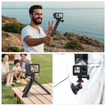 VRIG 1/4" Thread to GoPro-Adapter, Tripod Mount Action Camera Accessories Compatible with GoPro Hero 13 / Mission 1 Pro, DJI Osmo Action, Insta 360 Ace and More - style: 1/4 Thread to Gopro Adapter