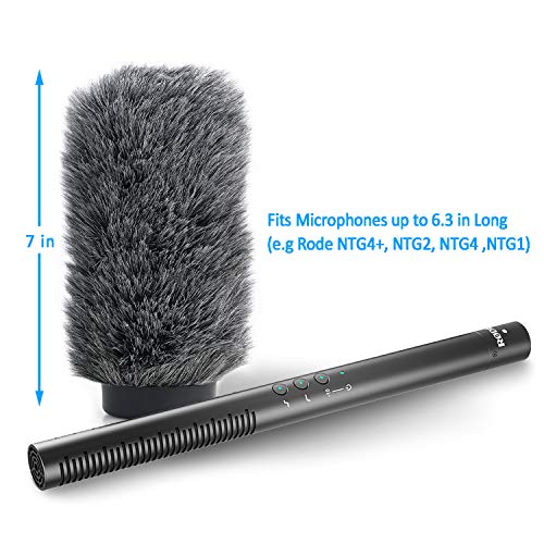 YOUSHARES NTG4+ Microphone Windscreen - Windmuff for Rode NTG4 Plus Shotgun Microphones, Windshield Up to 6.3" Long - color: NTG4+ Shag