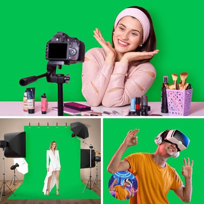 8x7.2ft Green Screen Backdrop kit, Adjustable T-Shape Green Screen Backdrop with Stand, Portable greenscreen Stand for Photography, Video, Streaming, Zoom Meetings