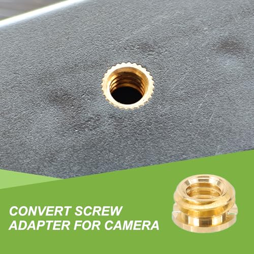 PATIKIL 1/4" Female to 3/8" Male Convert Screws Adapters, 5 Pcs Tripod Thread Adapter Mount for Camera Monopod Video DSLR SLR Mic Stand, Gold