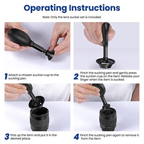 NEEWER 8-in-1 Lens Sucker Kit, IC Pick Up Vacuum Suction Pen with 7 Interchangeable Suction Cups Lens Repair Tool for Repair and Cleaning, Watches, and Electronic Components