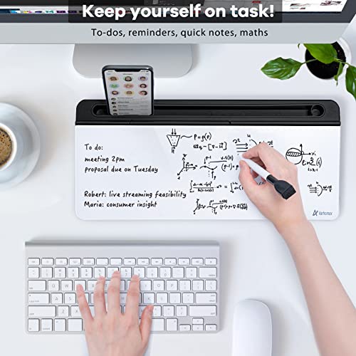 Desktop Whiteboard White&Black and White with Calculator, Desk Organizer Solution for Home Office School Art Beauty Supplies