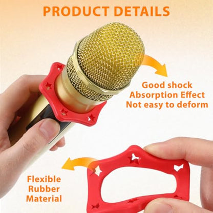 erioctry 5 Pack Hex Rubber Anti Roll Mic Rings Multi Color Stabilizer | Soft elastic rubber construction with hexagonal outline adds friction grip to avoid sliding of wireless handheld microphones