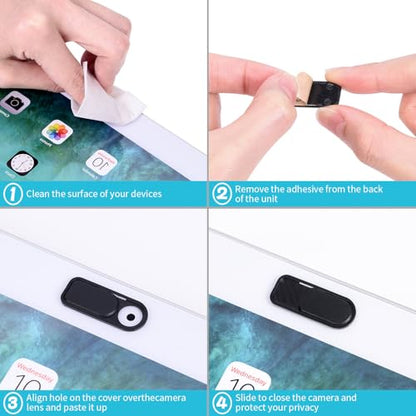 Webcam Cover Slide, Thin Camera Cover for Tesla Model Y/3, Car Cabin Camera Cover Slide for MacBook, iMac, Laptop, PC, iPad, Smartphone, iPhone 6/7/8 Plus, Laptop Camera Cover Protect Visual Privacy