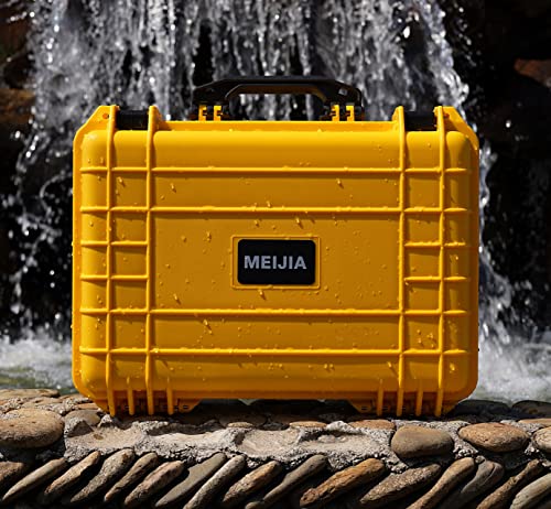 MEIJIA Portable Waterproof Hard Camera Case, Dry Case with Customizable Fit Foam, Protection for camera, drones,telescopes,18.5 x14.06x6.93inches(Yellow) - color: Yellow