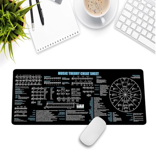 Music Theory Cheat Sheet Mouse Pad Mouse Mat, Quick Reference for Music Students, Composers, Pianists, Guitarists, Teachers, Essential Computer Accessories for Study, Work, and Reference Purposes KMH - color: Music Theory